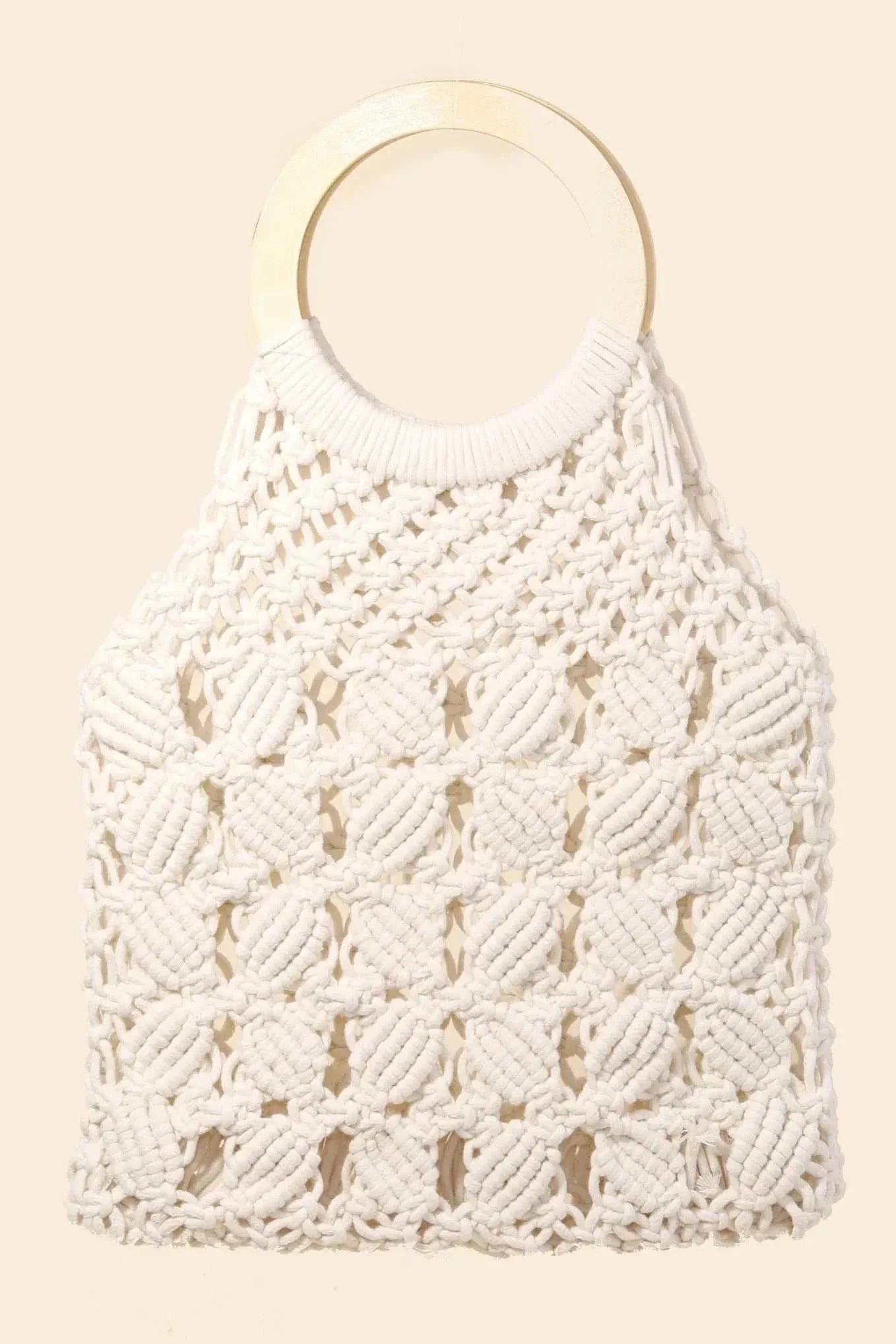 Wood Handle Boho Bag