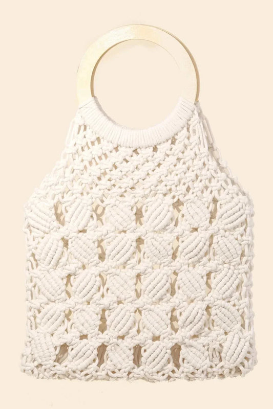 Wood Handle Boho Bag