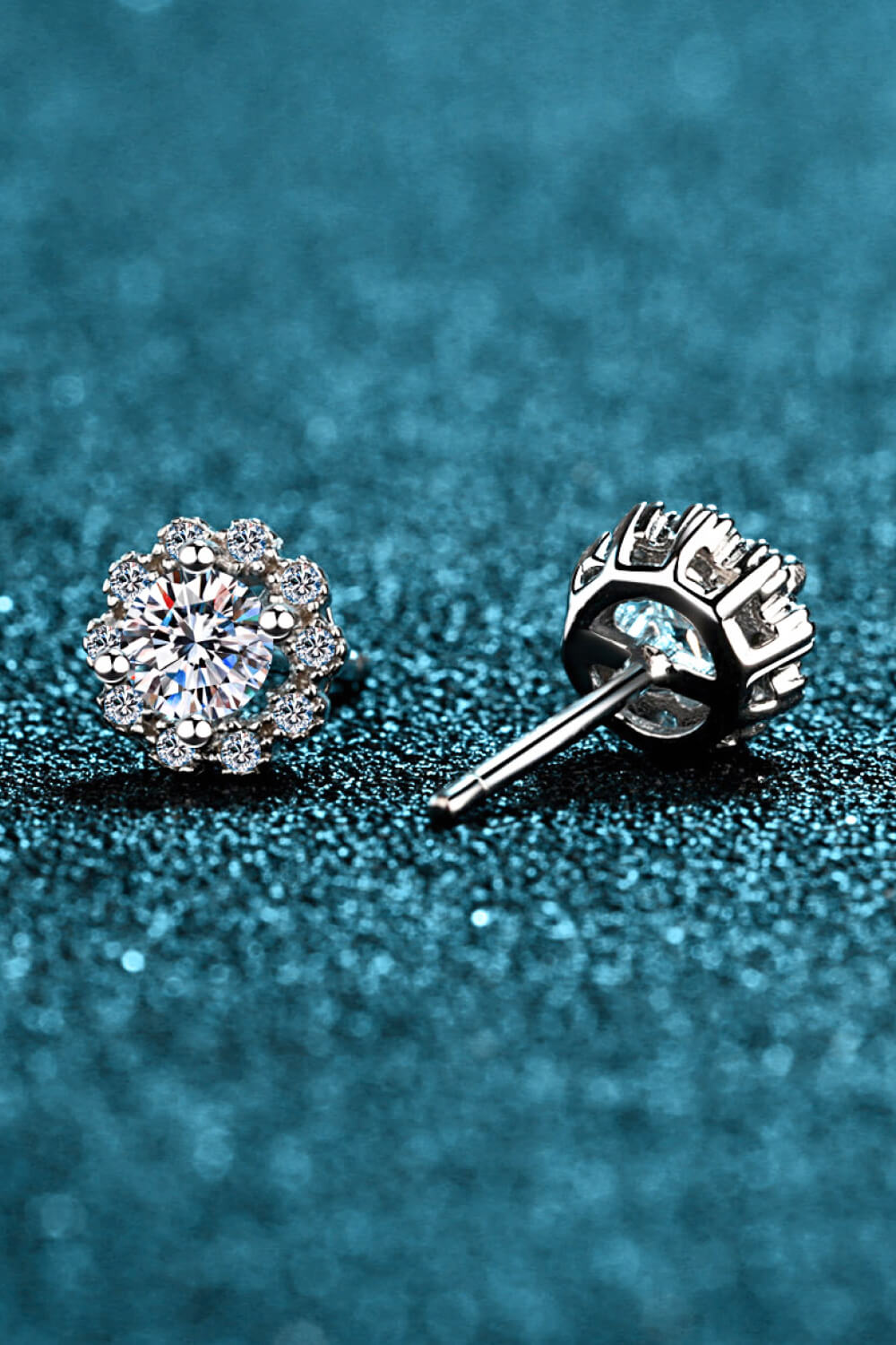 Unique crystal stud earrings with a floral design and sparkling details for elegant jewelry lovers