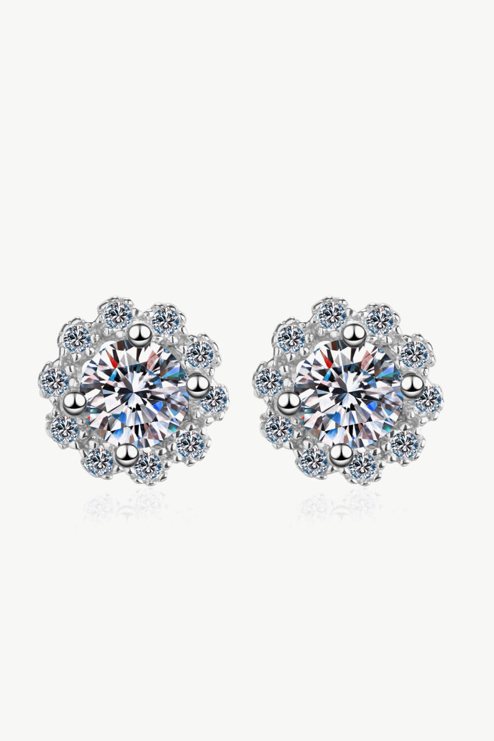 Trendsi unique crystal stud earrings with a sparkling floral design and brilliant stones