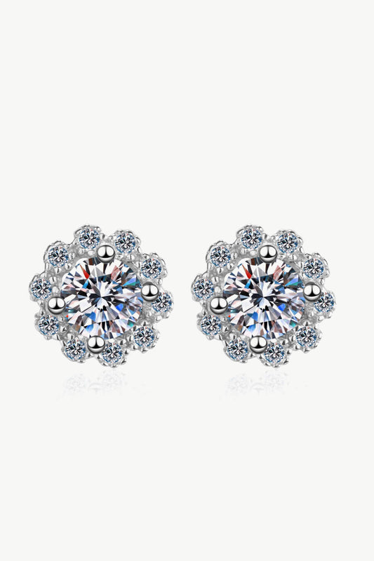 Trendsi unique crystal stud earrings with a sparkling floral design and brilliant stones
